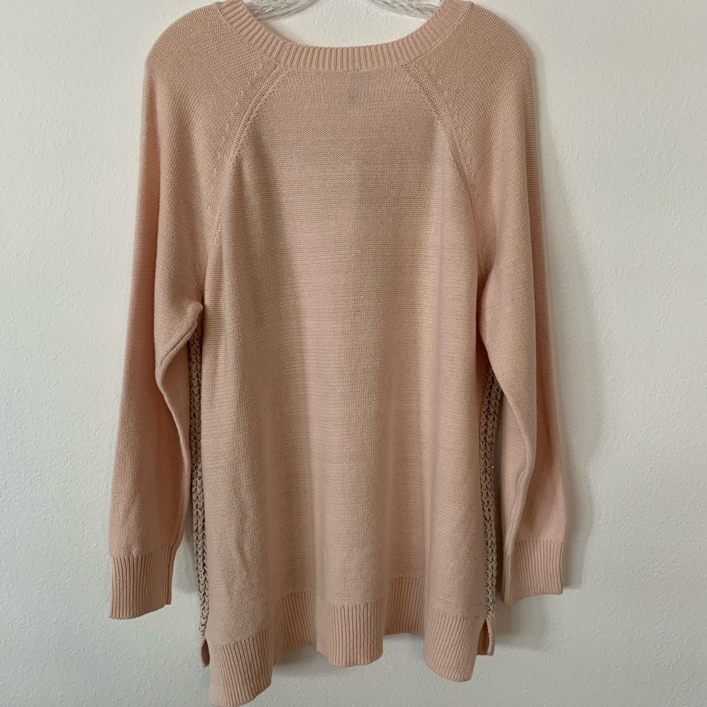 NYDJ Pixie Pink & Silver Shimmer Sweater-Plus Size - Picture 2 of 9